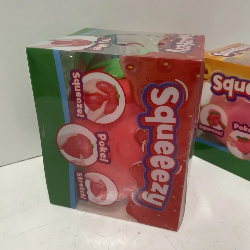 Sunny Days Jumbo Squeezy Fresh Market Pineapple Peach Strawberry Fruit Squishy - Picture 5 of 5